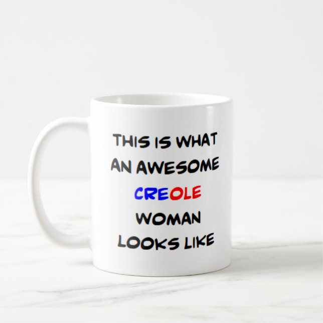 creole woman, awesome coffee mug (Left)