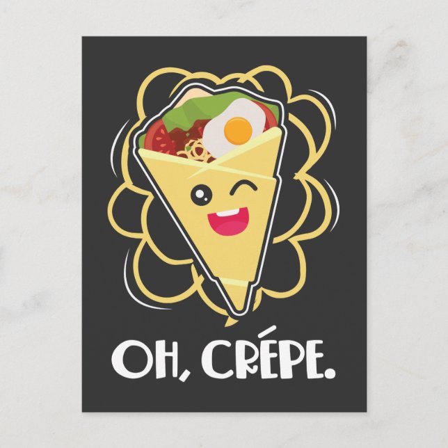 Crepe Dessert Funny France Food Pun Postcard (Front)