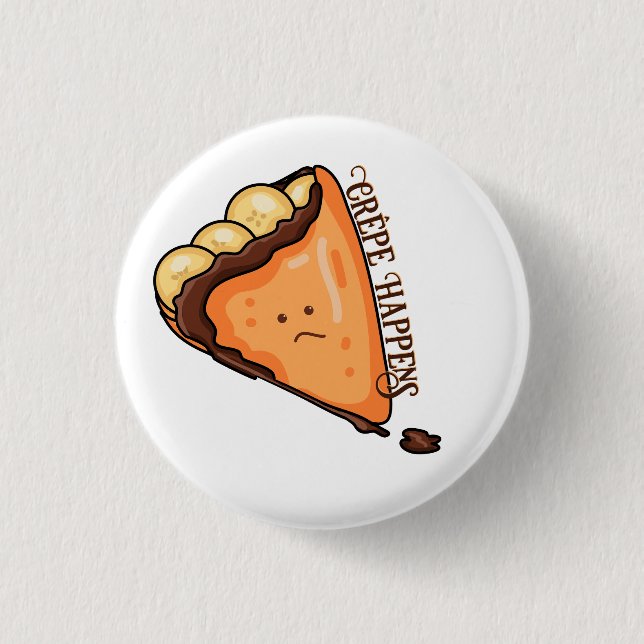 Crêpe Happens Food Pun 3 Cm Round Badge (Front)