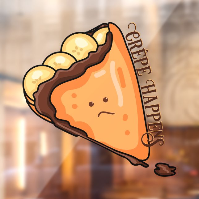 Crêpe Happens Food Pun Window Cling (Sheet 2)