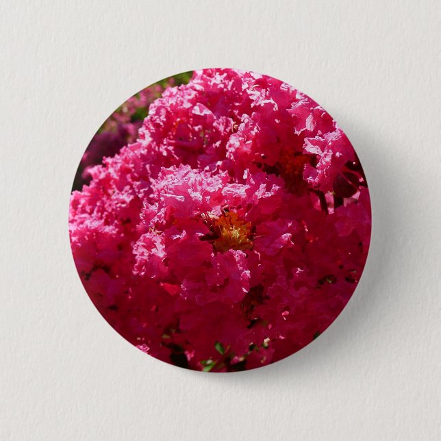 Crepe Myrtle Tree Magenta Floral 6 Cm Round Badge (Front)