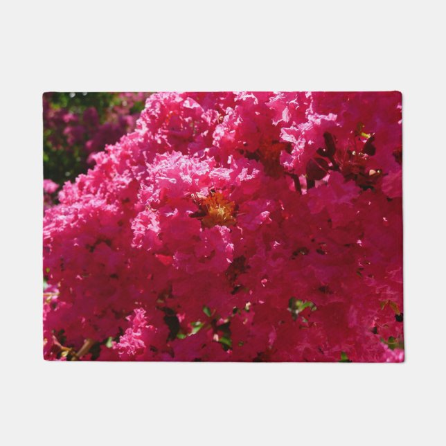 Crepe Myrtle Tree Magenta Floral Doormat (Front)