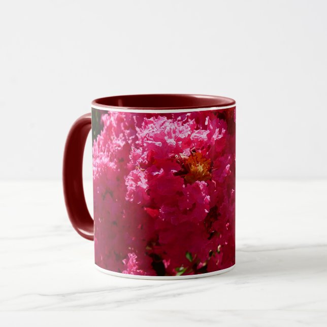 Crepe Myrtle Tree Magenta Floral Mug (Front Left)