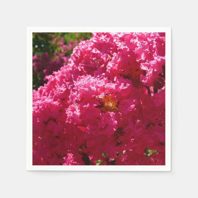 Crepe Myrtle Tree Magenta Floral Napkin (Front)