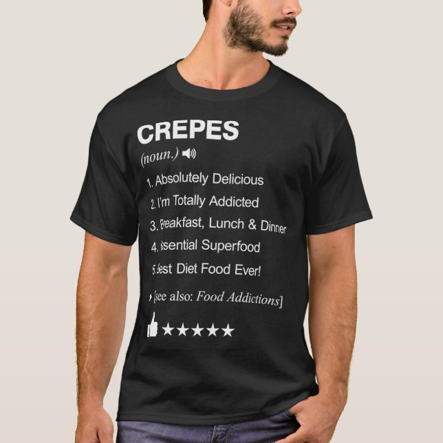 Crepes Definition Meaning cooking apron  T-Shirt (Front)
