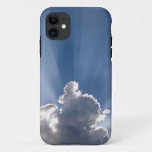 Crepuscular or God's rays streak past cloud. iPhone 11 Case