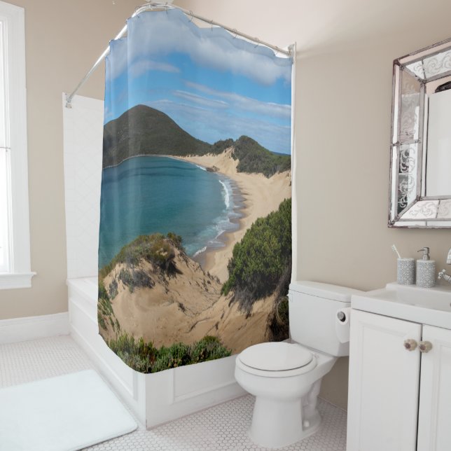 Crescent Beach Bay Sand Sea Dunes Australia Shower Curtain (In Situ)