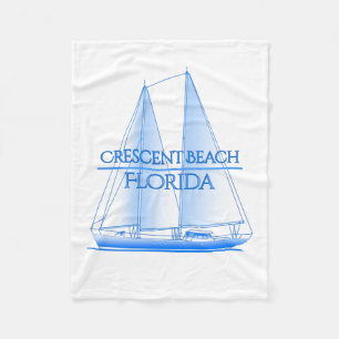 Crescent Beach Coastal Nautical Sailing Sailor Fleece Blanket