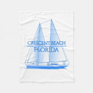 Crescent Beach Coastal Nautical Sailing Sailor Fleece Blanket