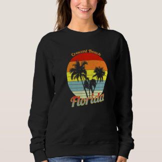 Crescent Beach Florida Retro Tropical Palm Trees V Sweatshirt