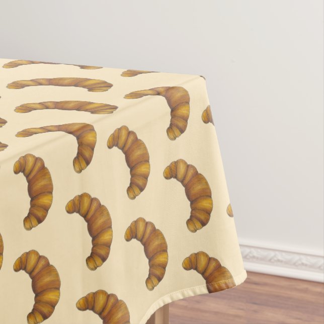 Crescent Buttery French Croissant Bread Pastry Tablecloth (In Situ)