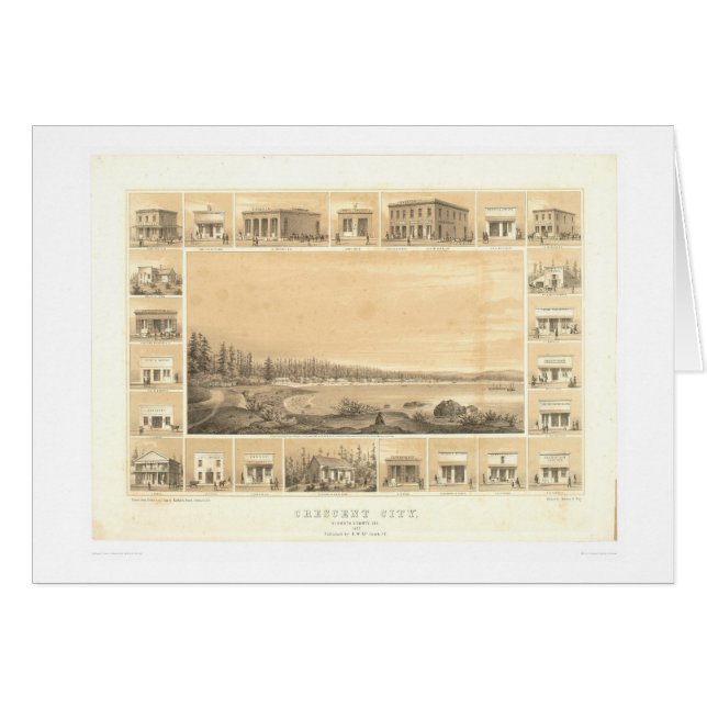 Crescent City, CA. Panoramic Map 1857 (0465A) (Front Horizontal)
