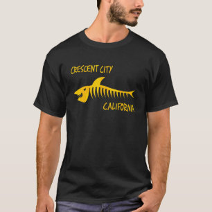 Crescent City California Shark Skeleton Amber Prin T-Shirt