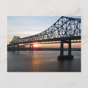 Crescent City Connection at Sunset New Orleans Postcard