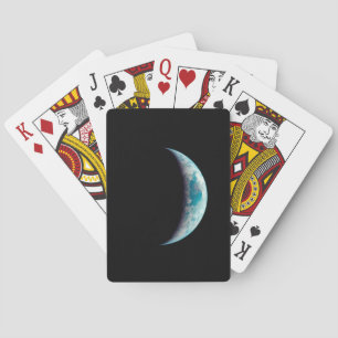 crescent earth planet science space universe geek playing cards
