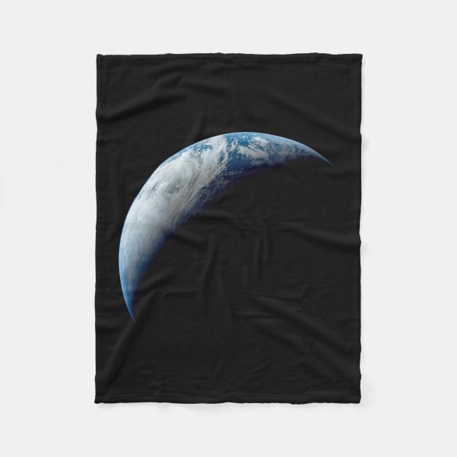 Crescent Earth Taken From The Apollo 4 Mission. Fleece Blanket (Front)