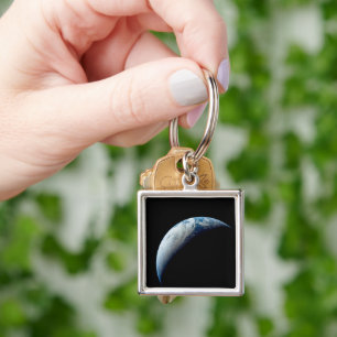 Crescent Earth Taken From The Apollo 4 Mission. Key Ring