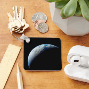 Crescent Earth Taken From The Apollo 4 Mission. Key Ring