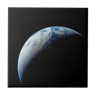 Crescent Earth Taken From The Apollo 4 Mission. Tile