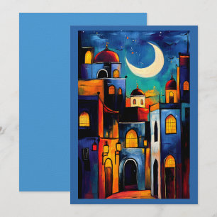 Crescent Glow Ramadan Geometric Mosques Invitation