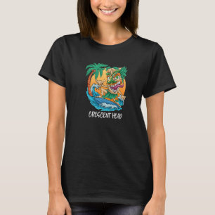 Crescent Head Australia Palm Tree Surfing Beach Va T-Shirt