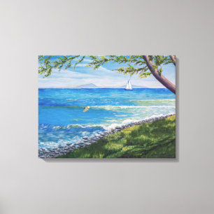 Crescent Head Beach Seascape Painting Canvas Print