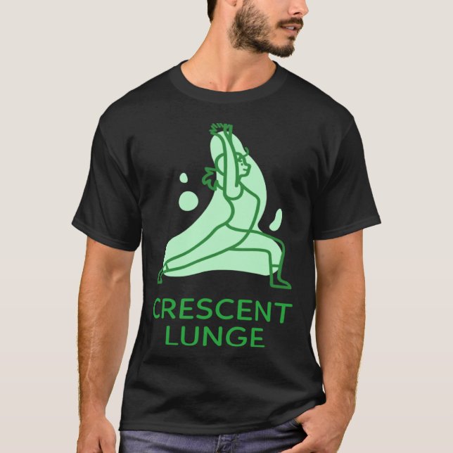 Crescent Lounge Anjaneyasana Yoga Pose T-Shirt (Front)