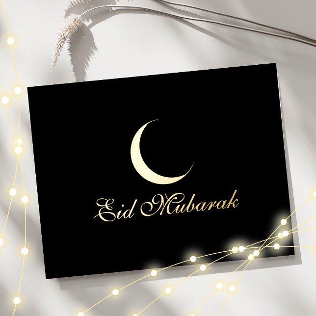 Crescent Luxury Gold Foil Eid Mubarak Card (Creator Uploaded)