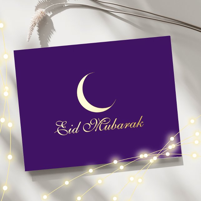 Crescent Luxury Gold Foil Eid Mubarak Card (Creator Uploaded)