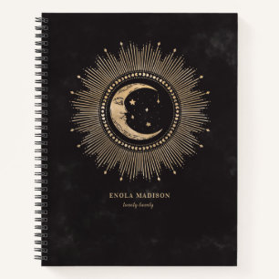 Crescent Man in the Moon Personalised Notebook