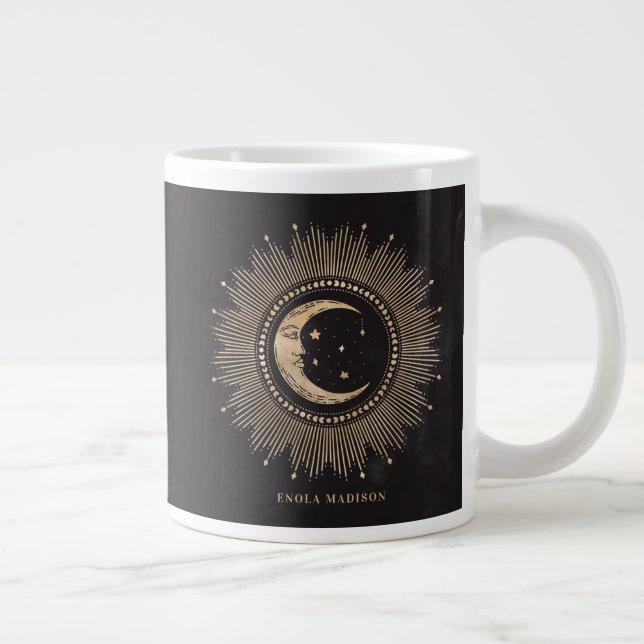 Crescent Man on the Moon Personalised Large Coffee Mug (Right)