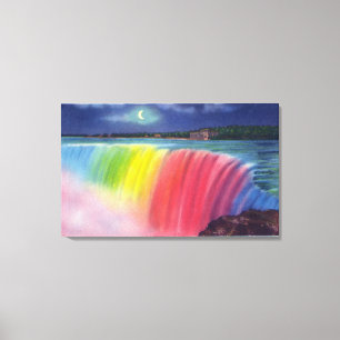 Crescent Moon above Illuminated Horseshow Canvas Print