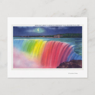 Crescent Moon above Illuminated Horseshow Postcard