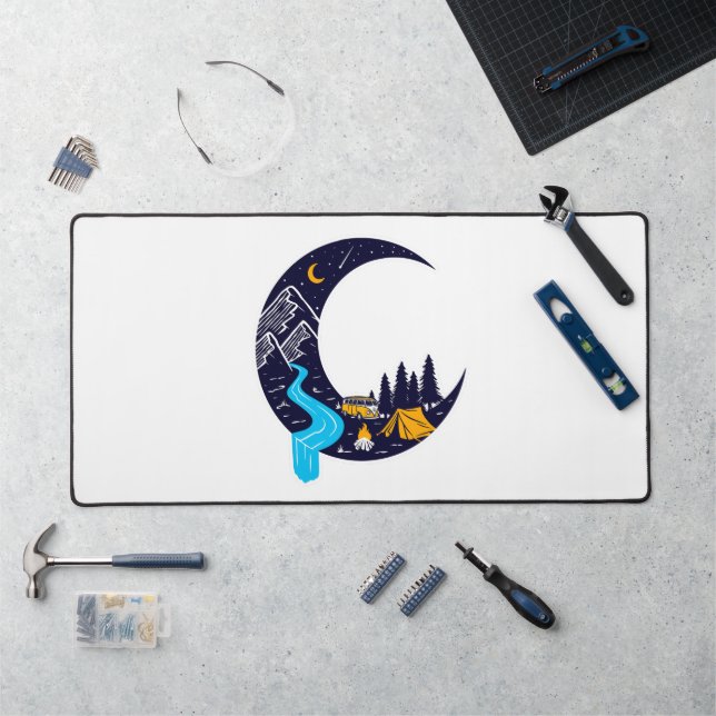 Crescent Moon Adventure Camping Desk Mat (Workstation)