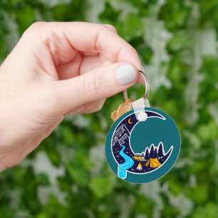 Crescent Moon Adventure Camping Key Ring