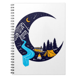 Crescent Moon Adventure Camping Notebook