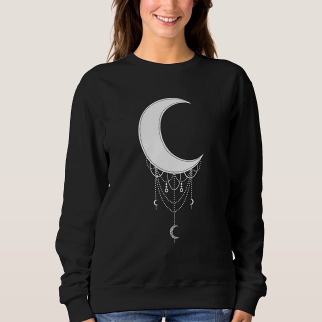 Crescent Moon Aesthetic Goth Soft Grunge Gothic Wi Sweatshirt (Front)