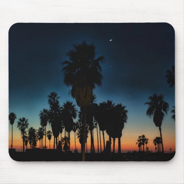 Crescent Moon And One Star On Sunset Mouse Mat (Front)