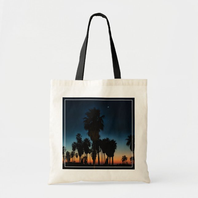 Crescent Moon And One Star On Sunset Tote Bag (Front)