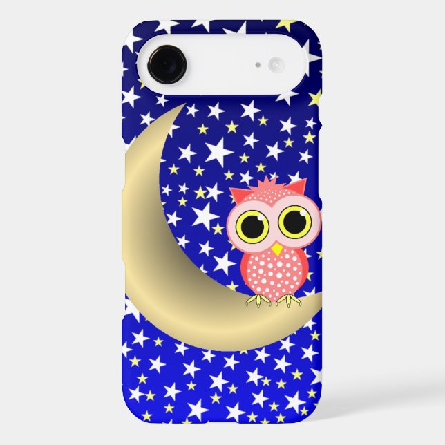 crescent moon and owl Case-Mate iPhone case (Back)