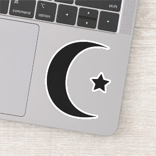 Crescent Moon And Star Vinyl Cut Sticker