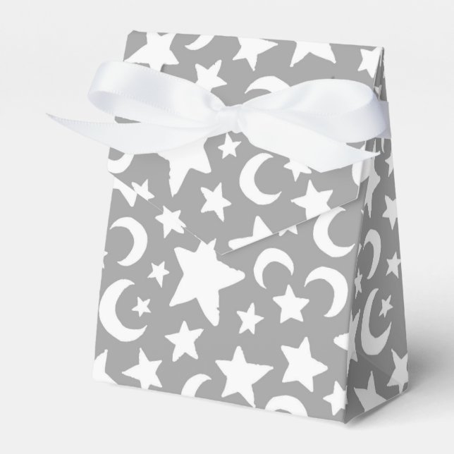 Crescent Moon and Stars Favour Box (Front Side)