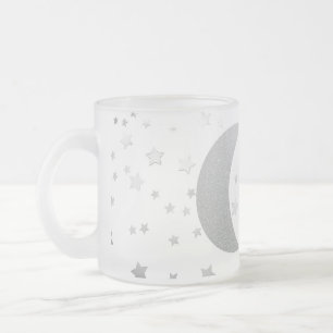 "Crescent Moon and Stars" Frosted Coffee Mug