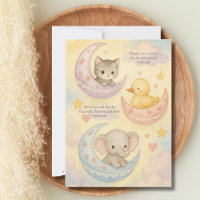 Crescent Moon Baby Animals Baby Shower New Baby