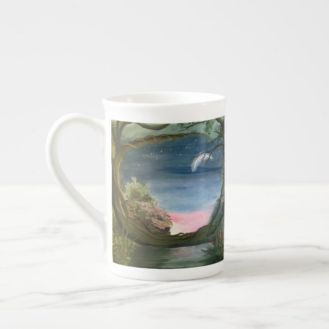 Crescent Moon, by Gary Poling Bone China Mug (Left)
