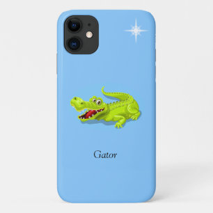 Crescent moon, calligraphy and star on light blue iPhone 11 case