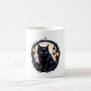 Crescent Moon Cat Coffee Mug