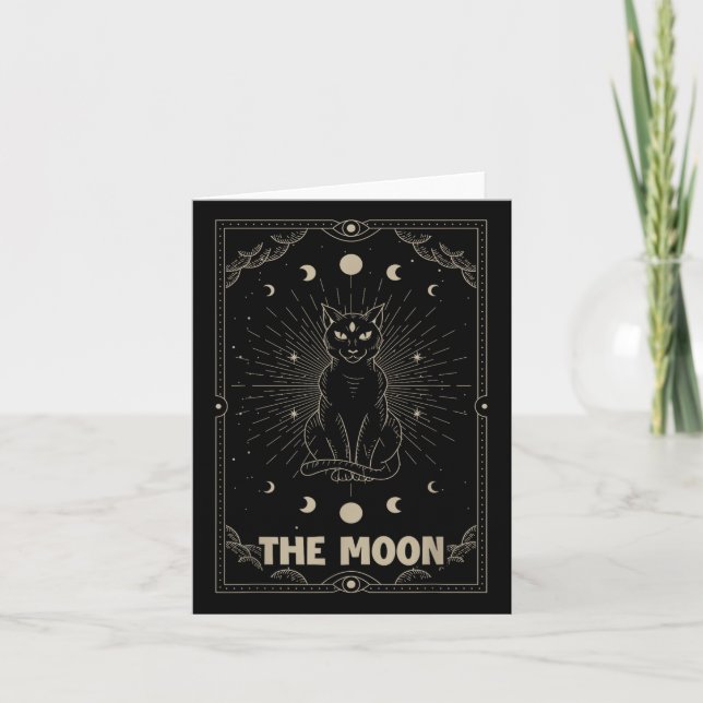 Crescent Moon Cat Tarot Card Graphic For Tarot Cat (Front)