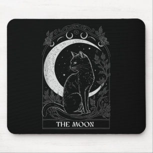 Crescent Moon Cat Tarot Card Graphic For Tarot Cat Mouse Mat
