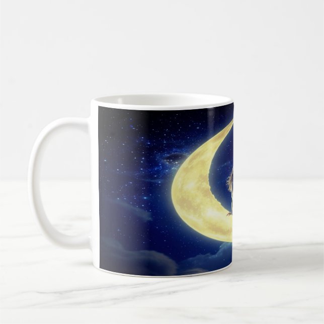Crescent Moon Dreamer Mug – Simple Magical Coffee  (Left)